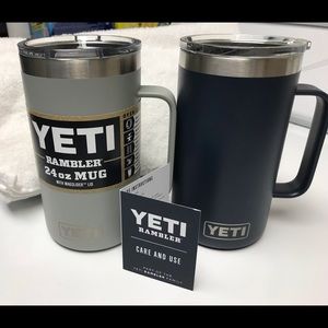 Two Yeti 24oz Rambler mug with magslider lids